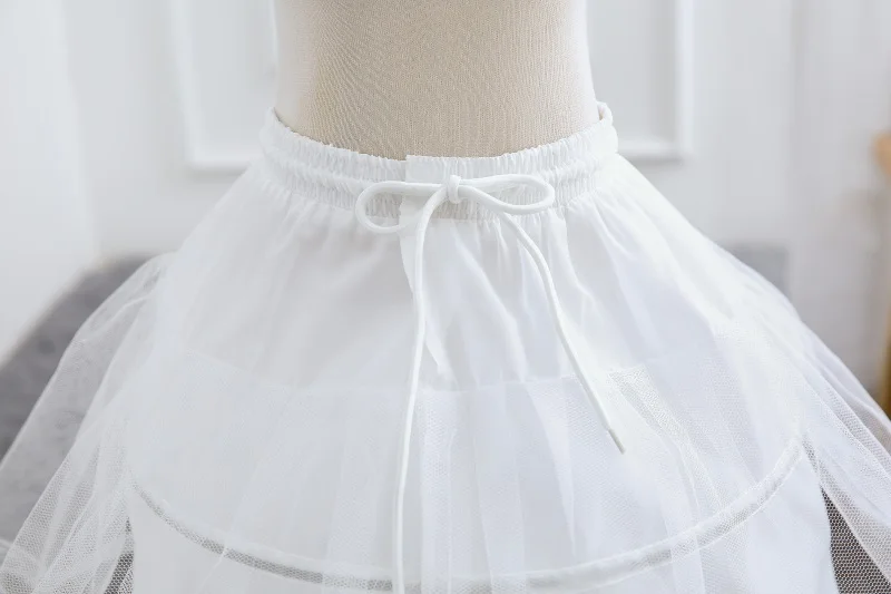 Белая юбка-пачка для девочек, детские юбки для торжественных случаев, 2 Обручи из кринолина, юбки для маленьких девочек, детский подъюбник
