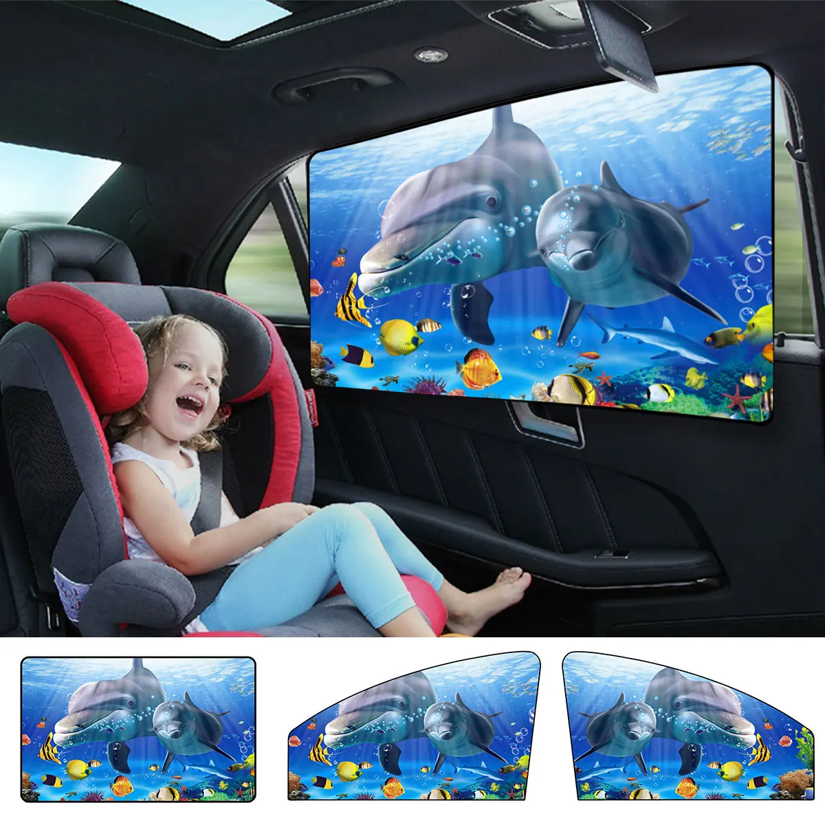 

Cartoon Magnetic Car Sun Protector Side Window Sunshade Curtain Summer Adjustable Sunscreen Baby Shade Solar UV Foils
