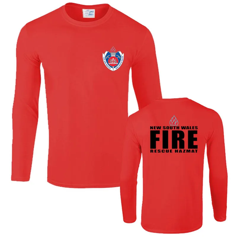 Новая модная мужская футболка с логотипом в стиле пожаротушения из Южной Америки, Мужская хлопковая футболка с длинными рукавами Harajuku, уличная одежда для фитнеса