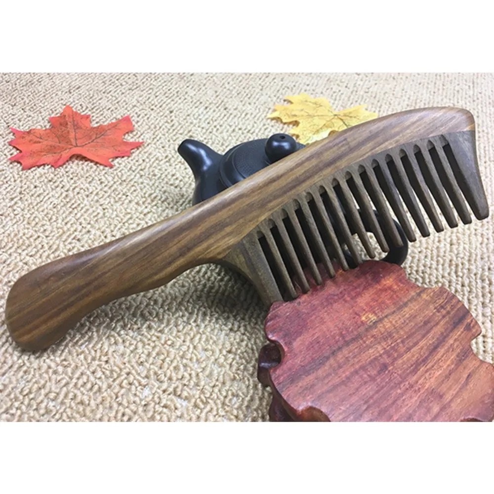 

Wooden Comb Curved Shape Natural Sandalwood Comb Health Care Comb Anti-static Peach Wood Hair Comb