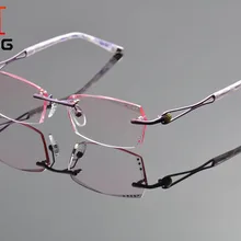 DeDing, новинка, женские очки без оправы, оправа для женщин, алмазная оправа, оправа для оптических очков, mulheres Oculos sem aro DD1246