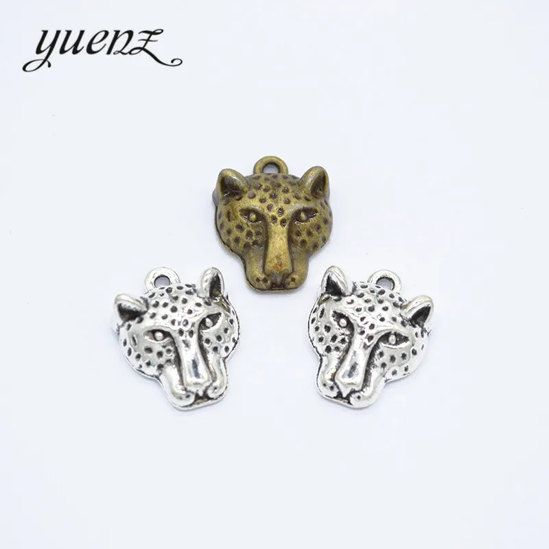 YuenZ 10pcs Metal leopard head charm fit necklace Pendants Making DIY