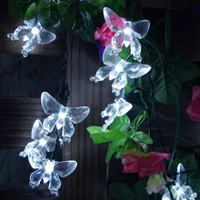 Солнечные лампы 6 м 30 светодиодный s Бабочка гирлянда со сказочными огнями водонепроницаемый Рождественский уличный Садовый Солнечный декоративный фонарь светодиодный