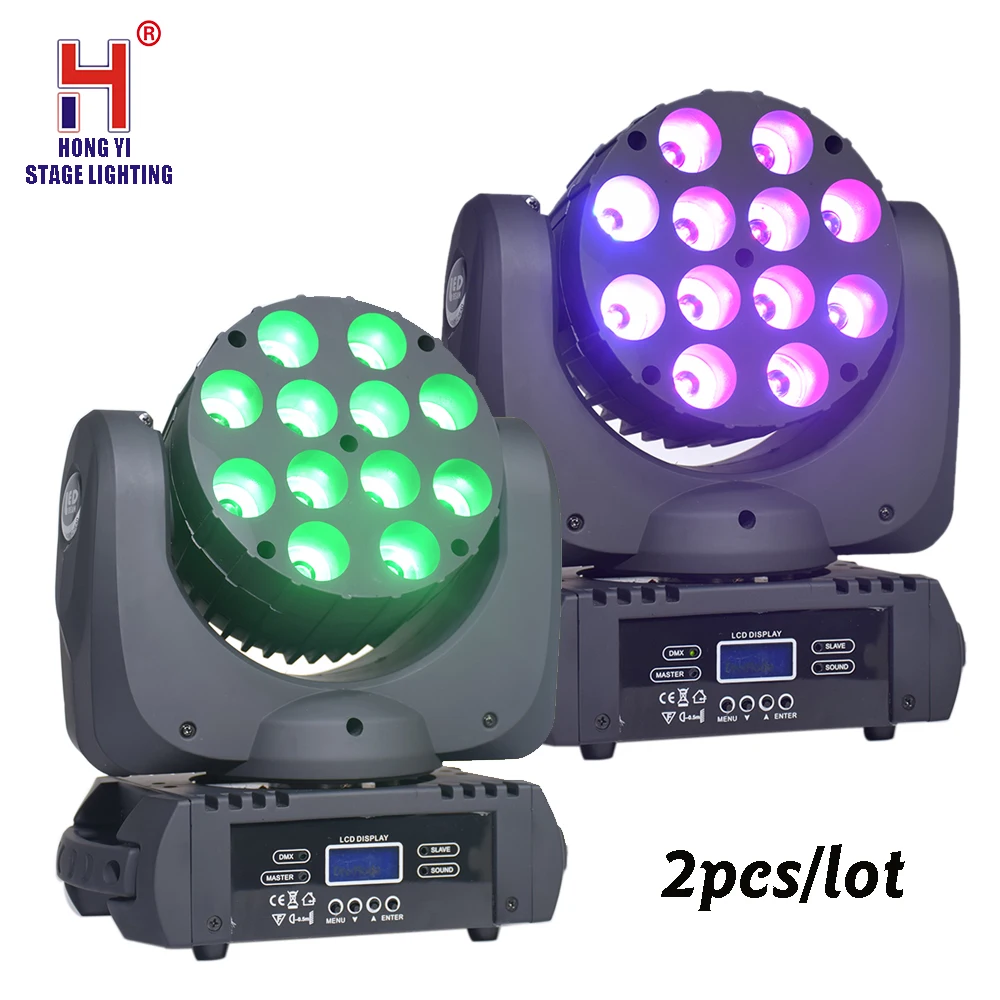 

beam led 12x12W moving head light dmx stage light RGBW 4IN1 LEDs color mixing stage light(2PCS/LOT)