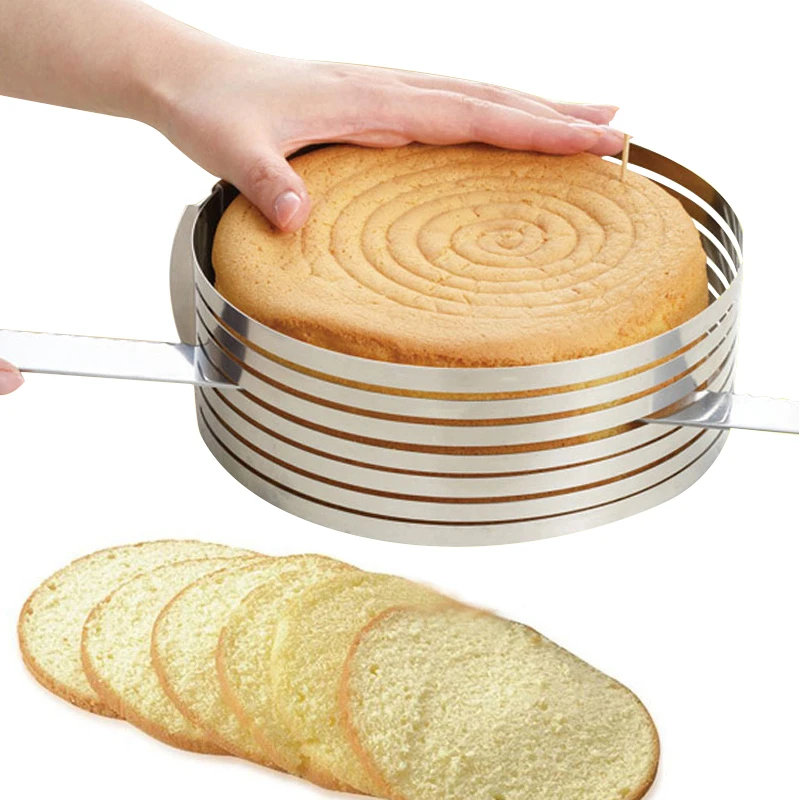 Adjustable Stainless Steel Ring Cake Layer Cut Baking Tool Round Square Shape Retractable Mold Bread Cake slicer Layered