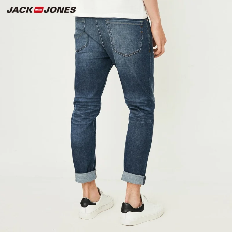 Мужские Стрейчевые обтягивающие укороченные джинсы JackJones джинсовые брюки