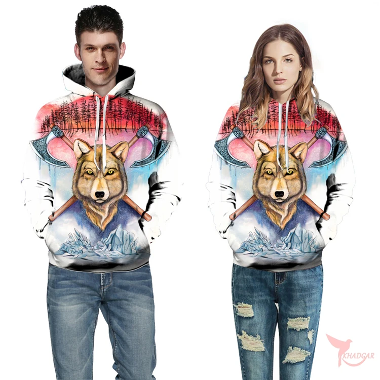 Wolf 3D Digital Printed Skateboard Hoodies Men Women Parkour Hooded Pullovers Running Sweatshirts Couples Gym Sportswear Clothes