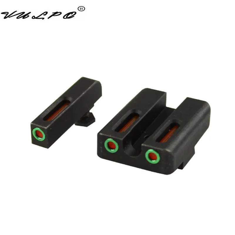

VULPO Red Green Fiber Optic Front and Rear Handgun Sight for Glock
