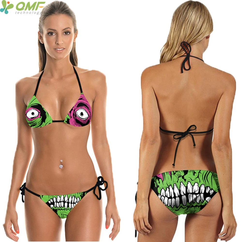 halloween cosplay zombie pattern bikini sets brazilian swimsuit game plants vs zombies print bikini set bandage biquinis push up - Halloween Swimsuit halloween cosplay zombie pattern bikini sets brazilian swimsuit game plants vs zombies print bikini set bandage biquinis push up - Halloween Swimsuit