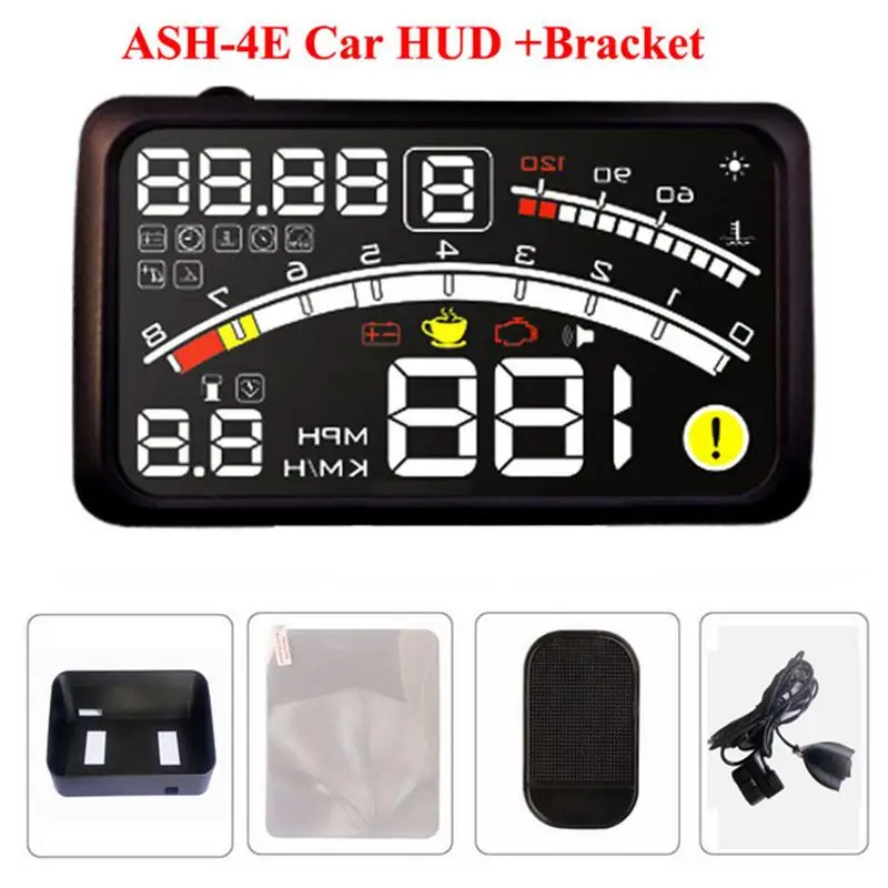 Новый оригинальный 5 дюймов ASH 4E автомобиля OBD2 II EUOBD HUD Дисплей с кронштейном
