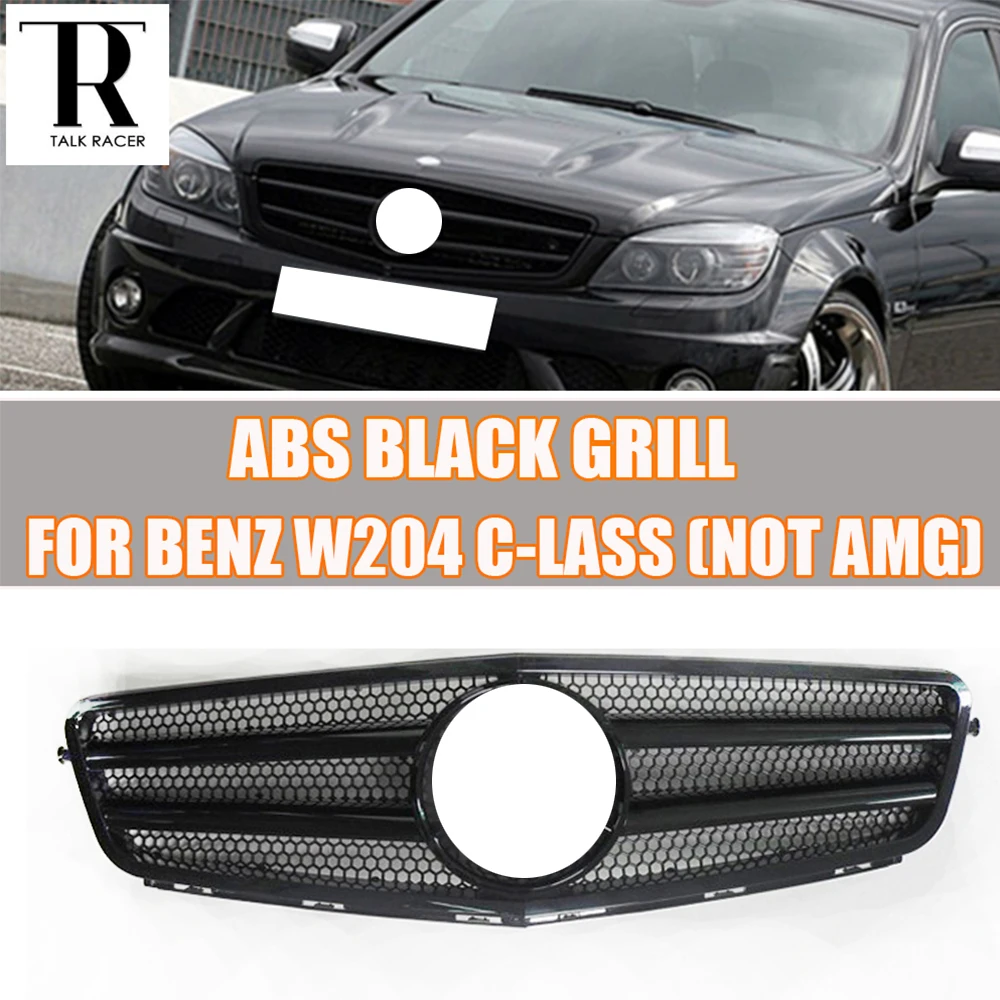 W204 BLACK ABS Front Bumper Grill Grille for Mercedes Benz W204 C CLASS