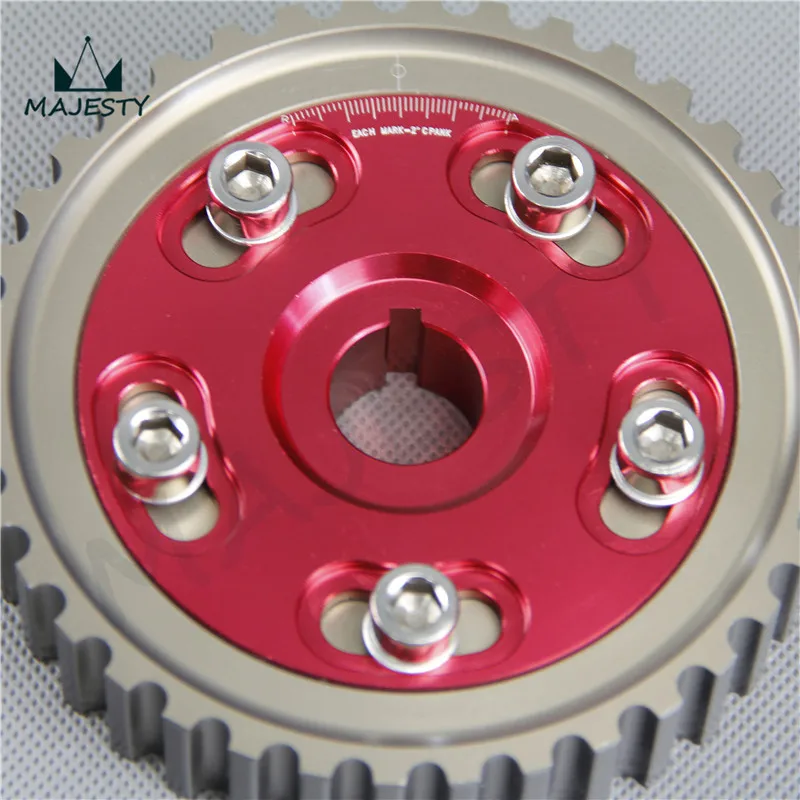 

Adjustable Cam Gears Pulley KIT Alloy Timing Gear FOR SOHC D15/D16 D-SERIES ENGINE CAM PULLEY PULLYS GEARS RED 1PCS