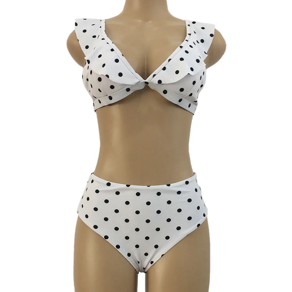 JAYCOSIN Модный женский комплект из двух предметов с бюстгальтером, волнистый купальник с листьями лотоса, летняя пляжная одежда, купальный костюм для женщин MAY09
