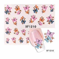 WUF 1 лист горячие продажи переводные наклейки для ногтей изображения бабочки и цветка художественное оформление ногтей 1210