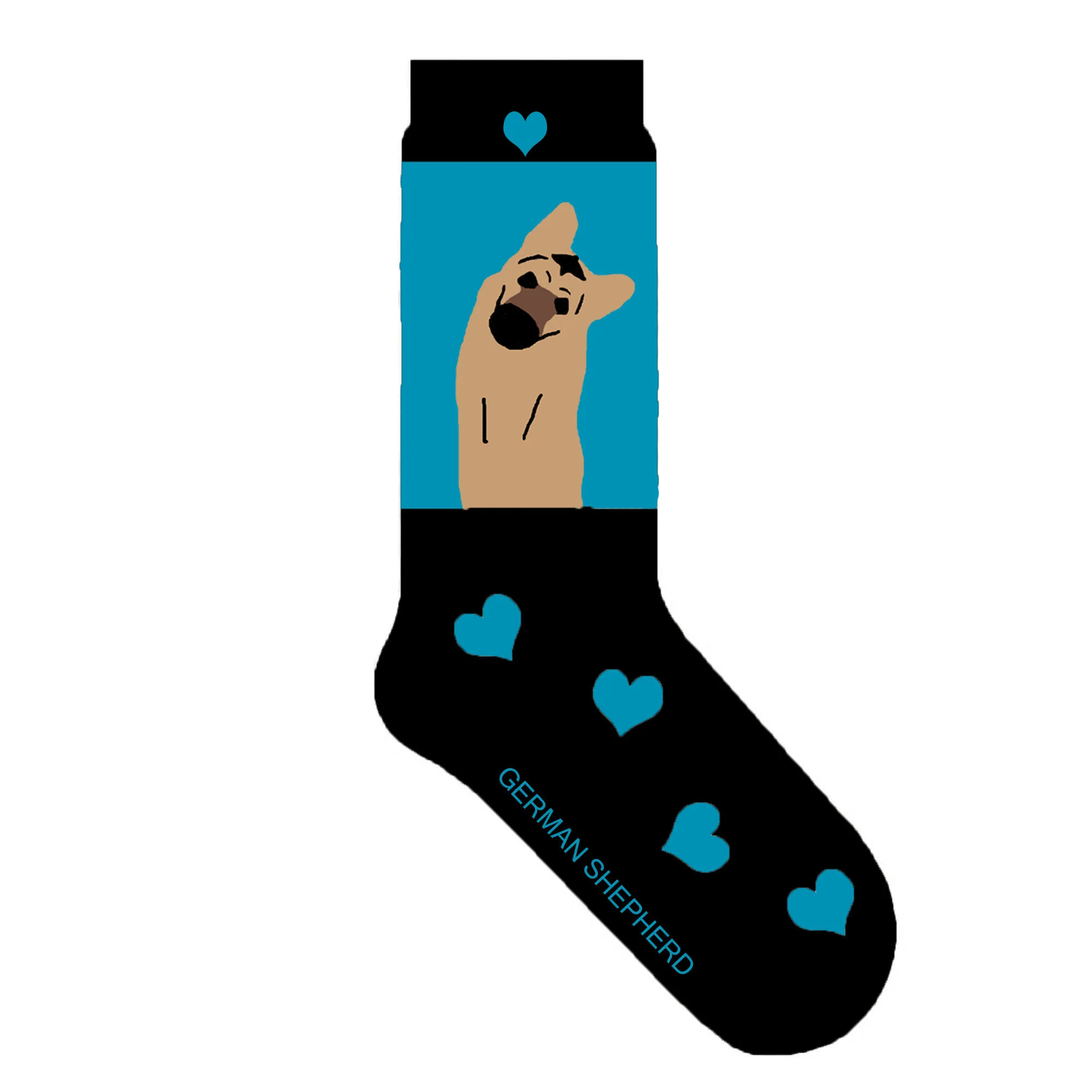 

German Shepherd crew socks unisex crazy women cotton socks with heart and German Shepherd dog gift creative 50pair/lot EU 38-43