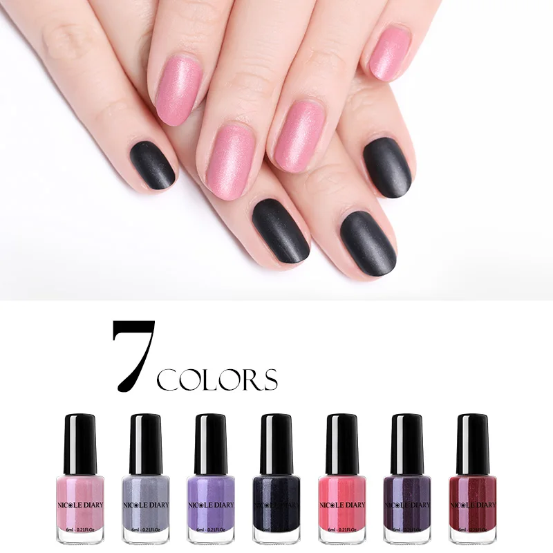

NICOLE DIARY Matte Peel Off Nail Polish 6ml Shimmer Pearl Effect Matte Water Based Nail Art Varnish Manicure Lacquer