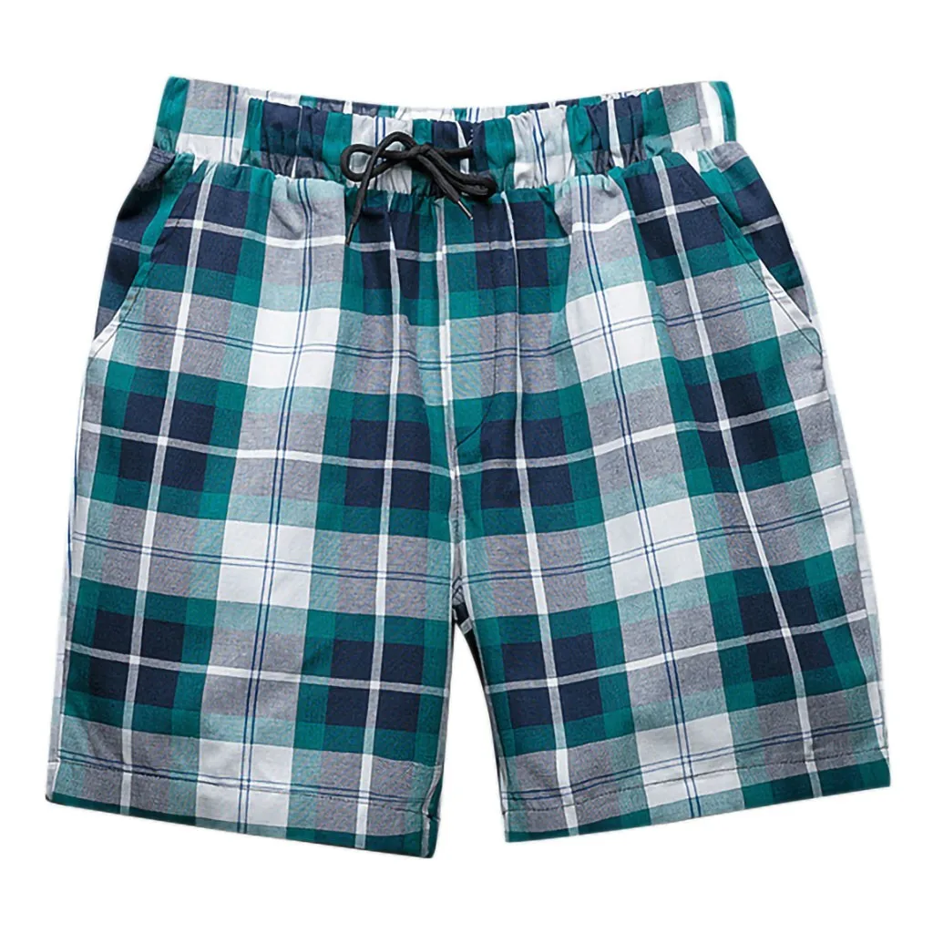 Мужская мода повседневное решетки досуг широкий Спорт плед Тонкий шорты для женщин Drawstring Broadcloth высокое качество W416