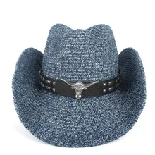 Женская открытая западная ковбойская шляпа женская летняя соломенная богемная кисточка Sombrero Hombre пляжная ковбойская джазовая шляпа от солнца