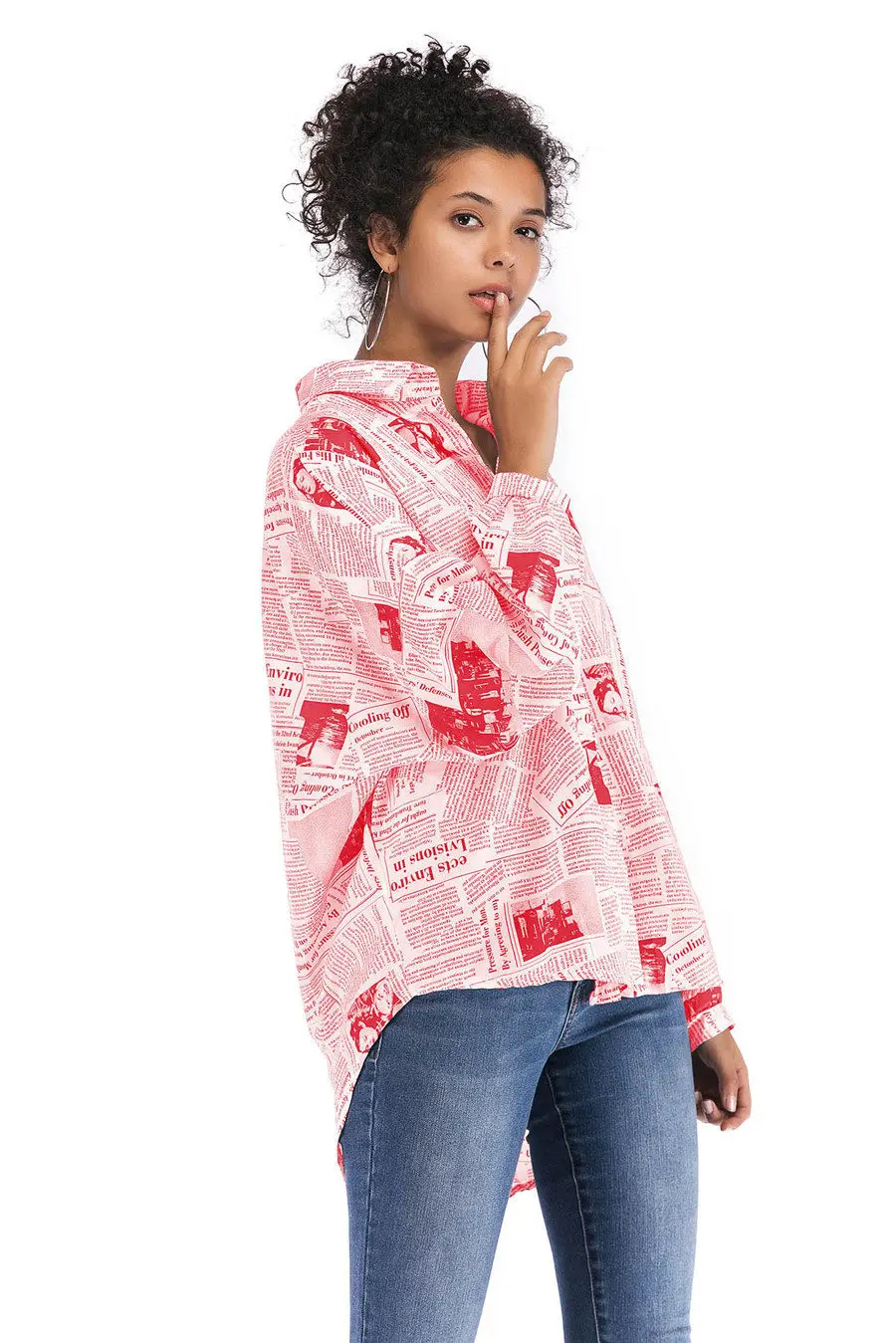Gladiolus 2018 New Autumn Shirt Women Batwing Sleeve Letter Printed Loose Irregular Long Blouse Women Shirts Ladies Tops blusas (12)
