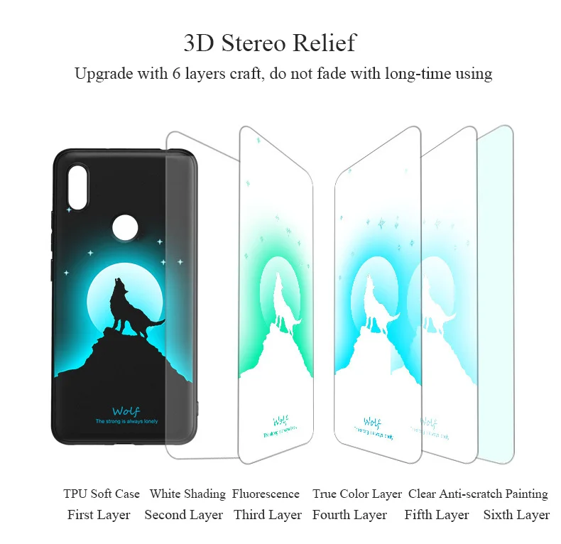 Luminous Soft Back Cover Case Silicon Cover for Xiaomi 6X Redmi S2 Mi 8 Mi 8SE (13)