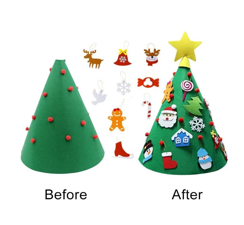 3D DIY фетр Рождественская елка дети подарок на Новый год игрушки Маленькая