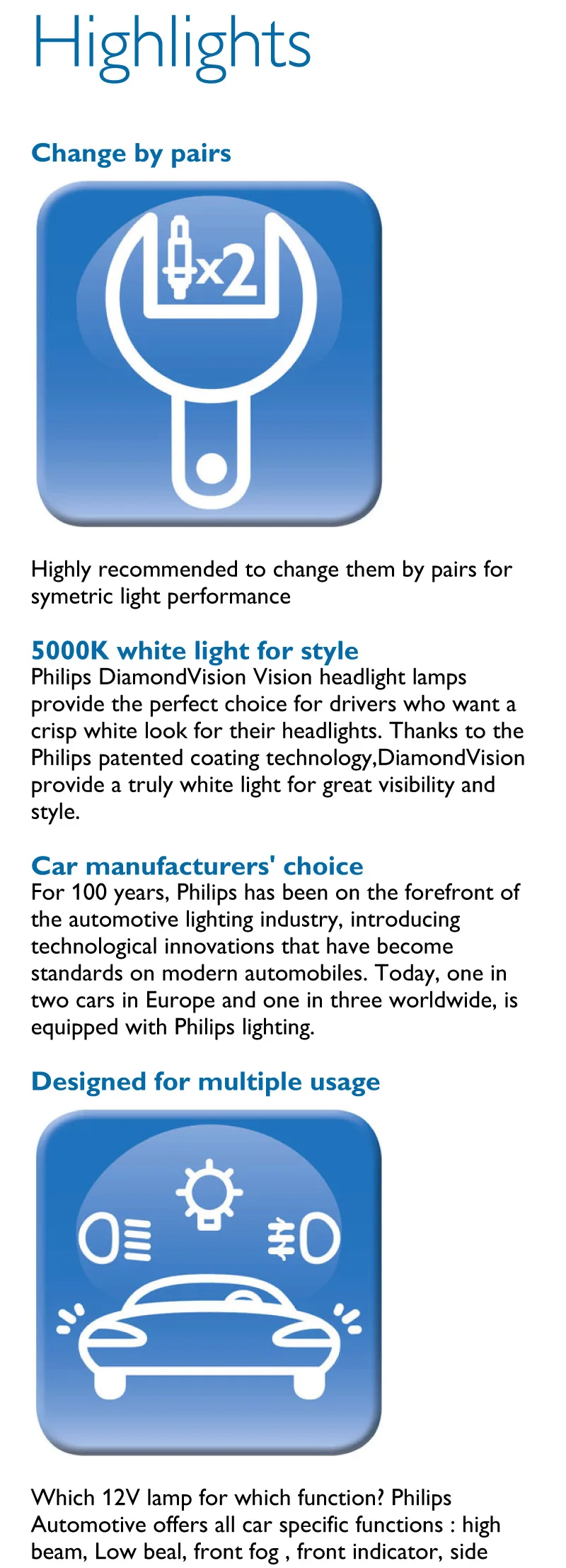 Philips H11 12V 55W Diamond Vision 5000K супер белый светильник, галогенные лампы, автомобильный головной светильник, противотуманная фара 12362DV S2, пара