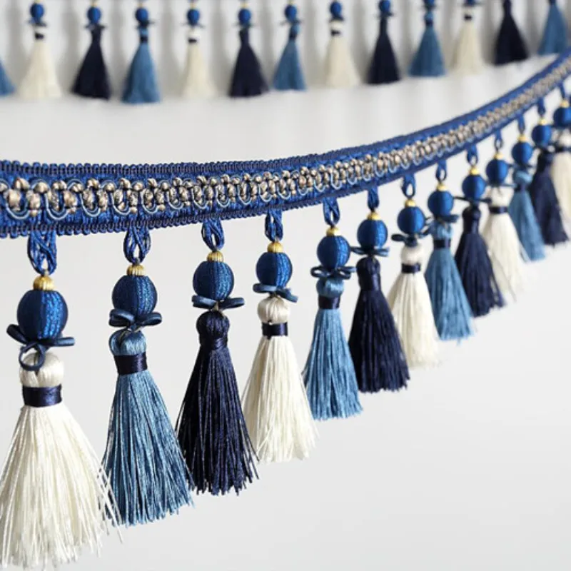 Curtain Lace Beads Tassel Decorative Lace Tendon Pendant Double Color