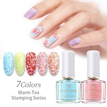 BORN PRETTY Синий лак для штамповки 6 мл Летняя серия дизайн ногтей Пластина Печать лак масло для штамповки пластины для ногтей латекс