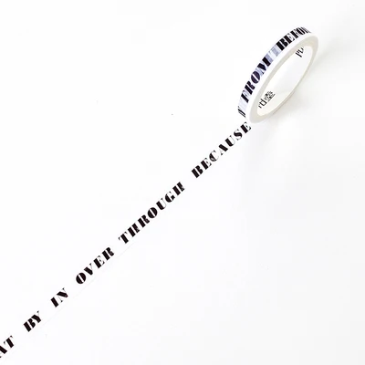 Винтажный тонкий черный белый текст пробор линия английская буква принтер номер недели васи лента DIY планировщик для скрапбукинга маскирующая лента - Цвет: preposition