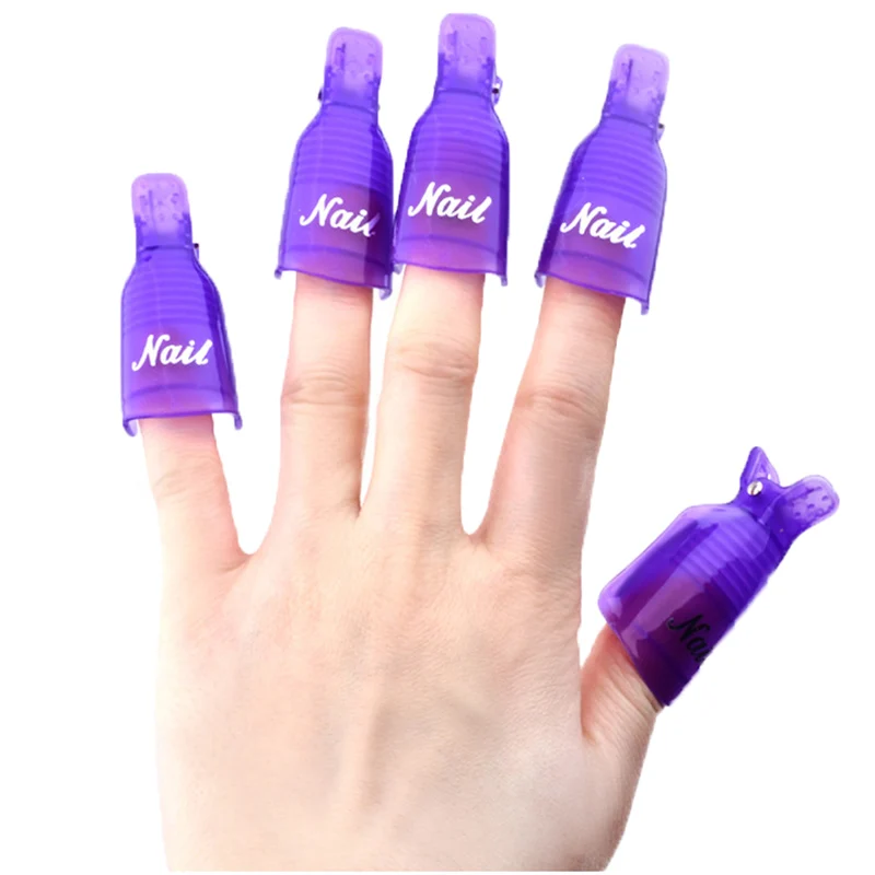10pieces/Lot New Transparent/Purple/Pink Plastic Nail Polish Remover