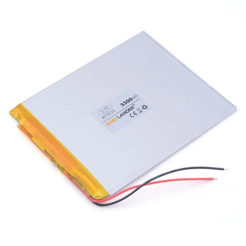 

1PCS/Lot 3.7 V high capacity polymer lithium battery 4074110 3300 mah sun N70 7 inch tablet battery cell phone speaker laptop