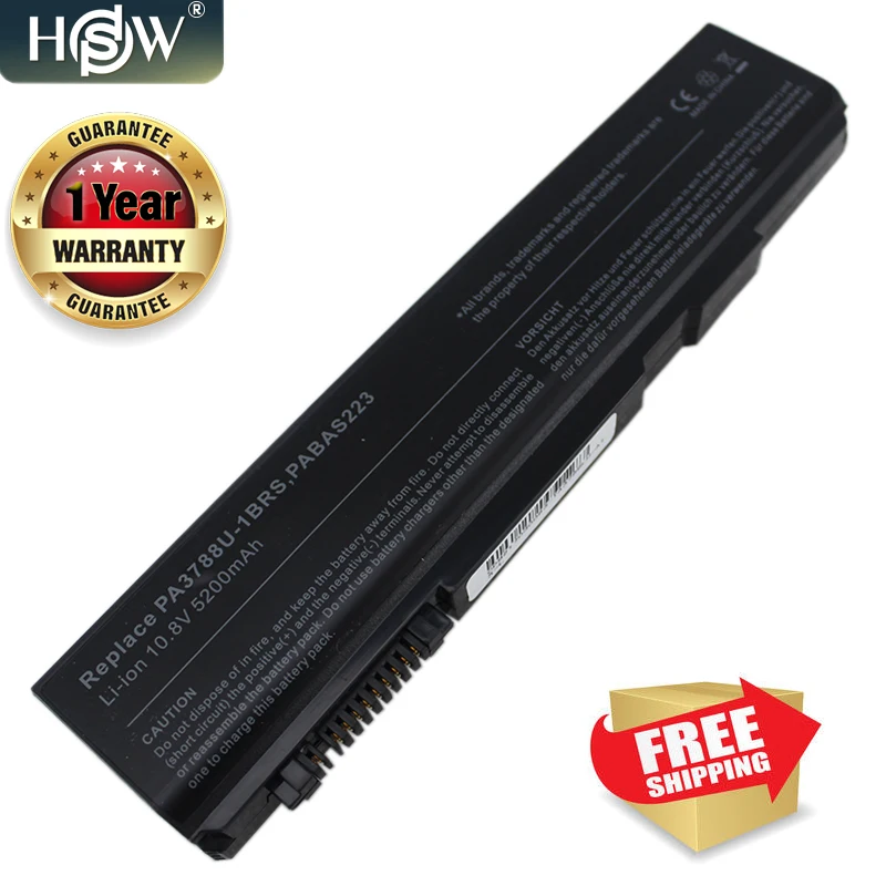 HSW 5200 мАч 6 ячеек Аккумулятор для ноутбука Toshiba Satellite Pro S500 S750 A11 M11 S11 PA3788U-1BRS PABAS223