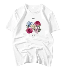 KPOP BIGBANG цветок дорога.03.13 альбом же печать Круглая горловина футболка с коротким рукавом размер верхней одежды Летняя мужская футболка "Влюбленные"