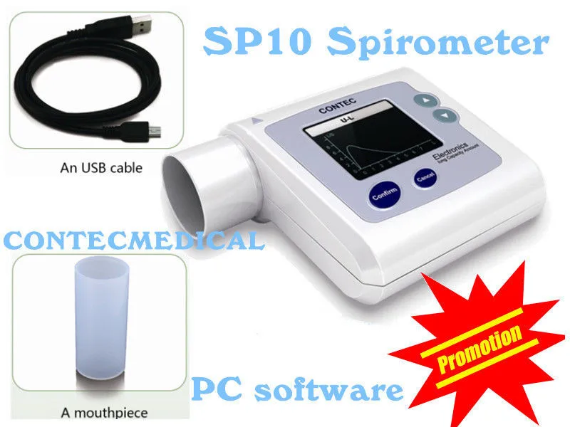 2027Day Delivery+ CONTEC SP10 Digital Spirometer Lung Breathing