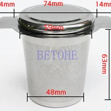 BETOHE многоразовая нержавеющая сталь чайная корзинка для заварки тонкий сетчатый фильтр для чая с 2 ручками крышкой чай и фильтры для кофе