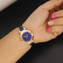 Women’s Watch Japan Quartz Clock Hours Fine Fashion Dress Bracelet Leather Crystal Elegant Valentine Girl Gift Julius Box 843