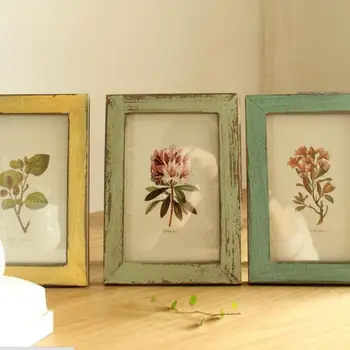 

2 Pcs 10 inch(20x25 cm) Retro Photo Frame Zakka Old Wooden Home Decor Frame Wedding Pictures Swing Table Photo Time Flies