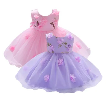 

Baby Girls Sleeveless Floral Dresses Clothes Wedding Princess Girl Dress Birthday Party Pink Children Vestidos 0-24Month