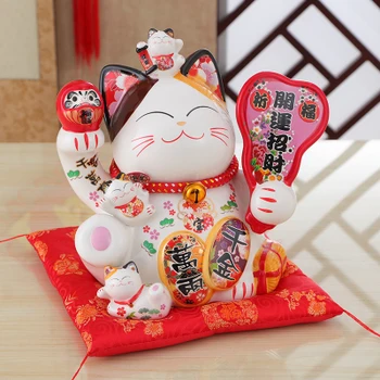

Ceramic large Lucky cat ornaments storage tank large Lucky furnishings deposit pot opening gift