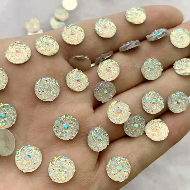 DIY 150 шт 10 мм плоские камни и кристаллы смолы круглые стразы аппликация бусины