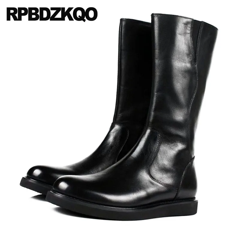 mens tall black leather boots
