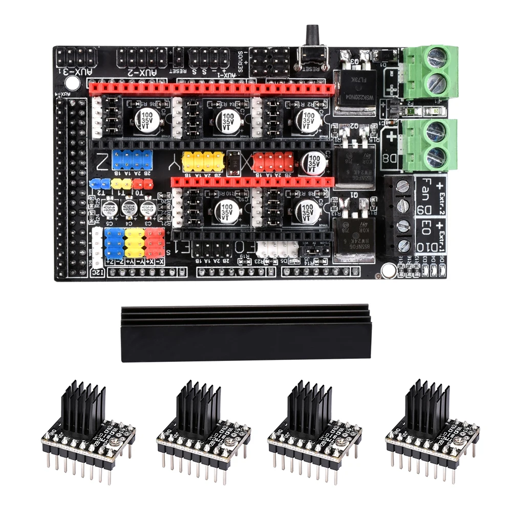 Ramps 1,6 Plus обновленная плата на базе Ramps 1,6 1,5 1,4 Плата управления 4 слоя PCB TMC2130 Drv8825 A4988 Драйвер для 3d принтера