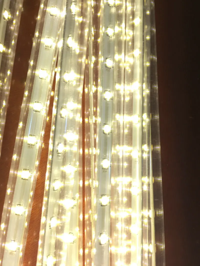 10 трубки Строка 50 см 2835smd 520led метеорный поток осадков свет каскадные Рождество Сад водопад дерево декор-теплый белый