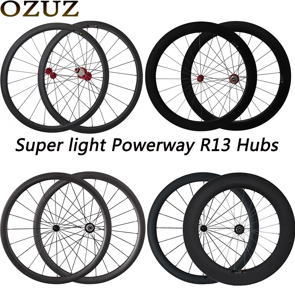 Супер светильник, карбоновые колеса 24, 38, 50, 88, глубиной, трубчатые колеса для шоссейного велосипеда 700C Powerway R13 V, тормоза, 23 широкие велосипедные колеса