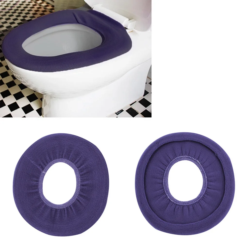 1pc New Fashion Warmer Toilet Washable Cloth Seat Cover Pads Use In O shaped Flush Toilet For