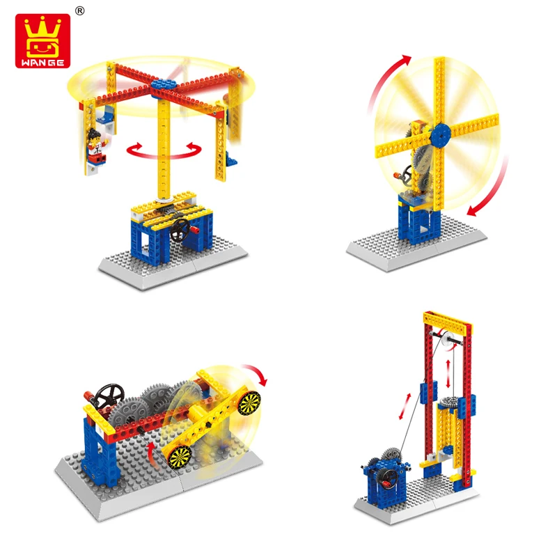 

Wange 3 in 1 Mechanical Engineering Building Blocks Bricks Carousel Windmill Shooting Machine Lift Model Teaching Aid Toys