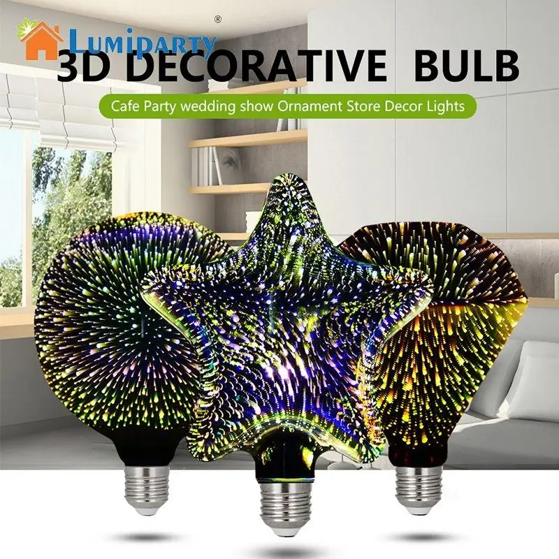 LumiParty Светодиодная лампа 3D декоративная E27 5 Вт 85-265 в праздничные огни G95 Новинка