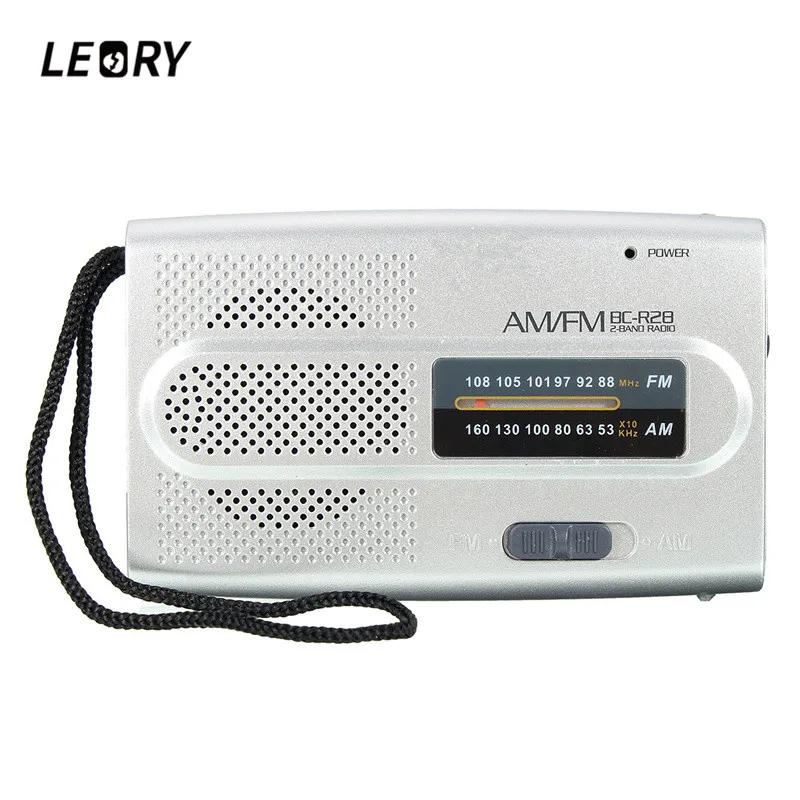 

LEORY BC R28 Mini Portable AM FM Telescopic Antenna Radio Mono Pointer Type Rdio Player DC Universal Radio Receiver