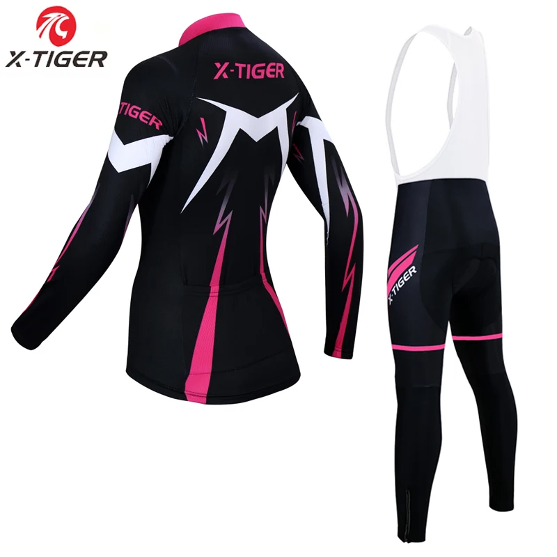X-Tiger Anti-UV Spring Womens Cycling Clothing 100% Polyester Bicycle Cycling Wear Bike Clothes Jersey Set