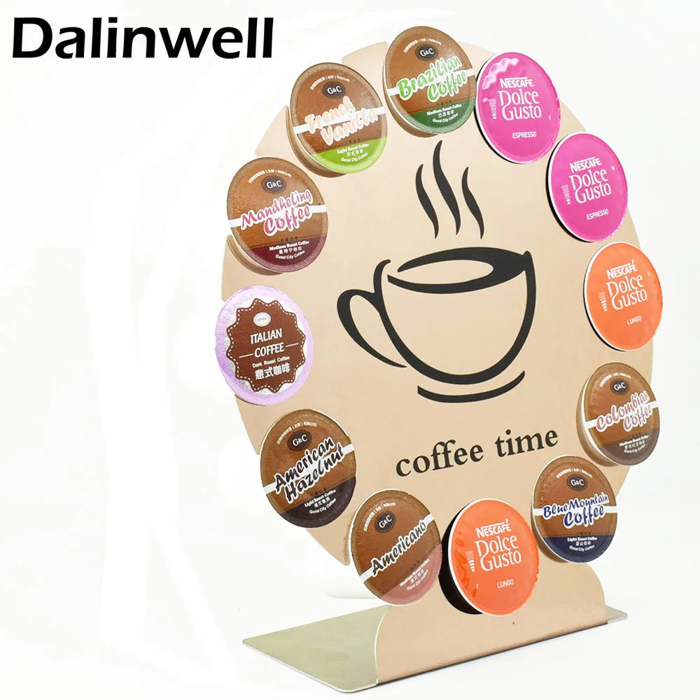 

Gold Coffee Capsule Holder Rack Stainless Steel Tree-Shaped Capsule Storage Stand For 12PC Dolce Gusto K-cup Pod Coffeeware Gift